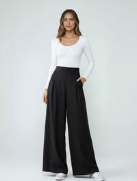 Pantalón para Mujer Palazzo Tiro Alto Con Cremallera Lateral - The Valparaiso