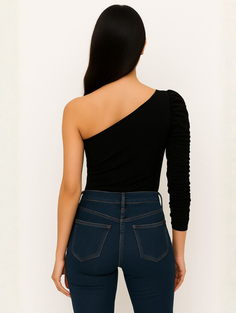 Body Escote Asimétrico Manga Bombacha - The Amour