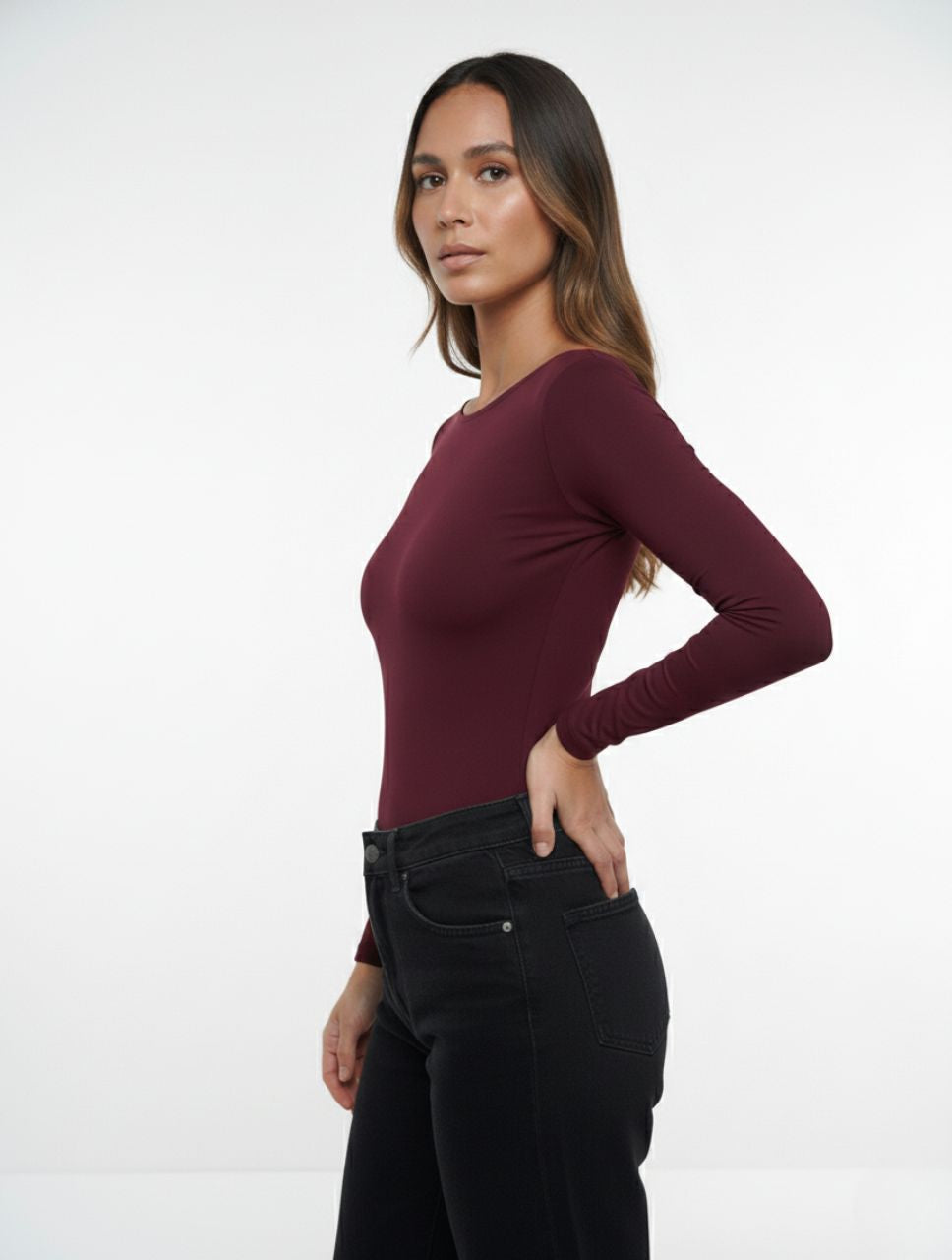 Body para Mujer Cuello Redondo Manga Larga - Rebeca