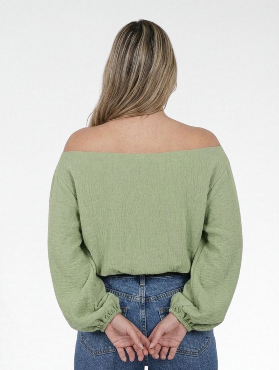 Blusa para Mujer Manga Larga Bombacha The Aura Elegante Textura