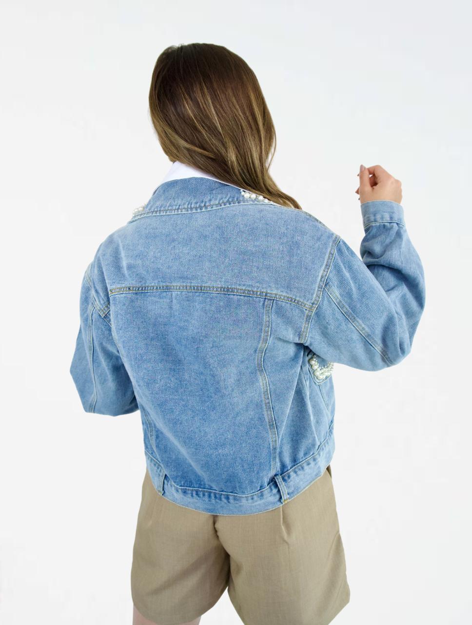 Chaqueta para Mujer Denim con Perlas - The Dreamer