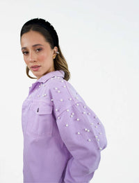 Chaqueta para Mujer Cazadora Denim Con Perlas - Frida