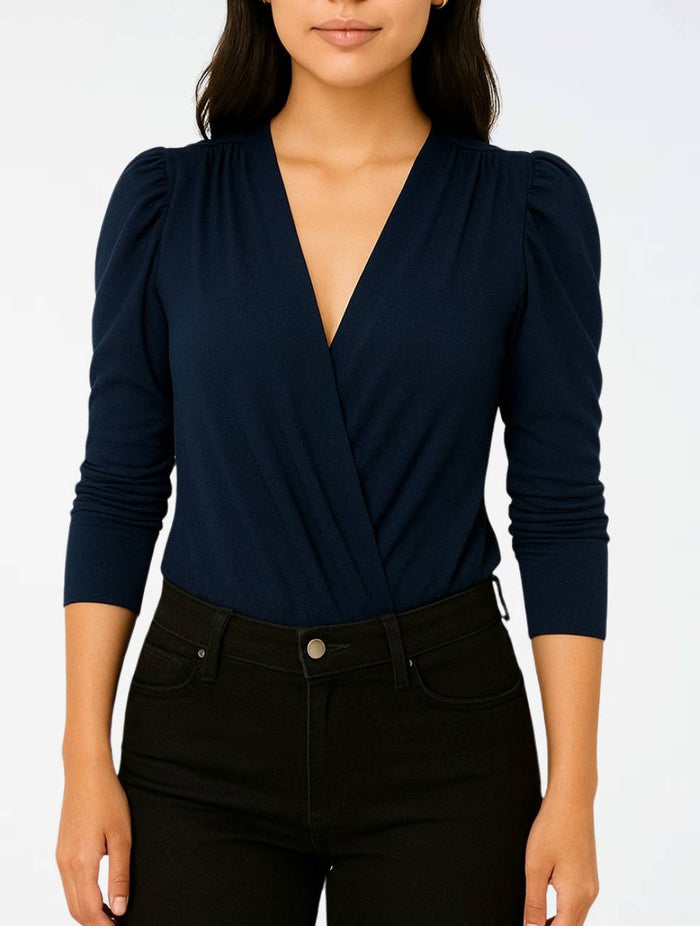 Body Escote Cruzado en V Manga Bombacha - Amazonico