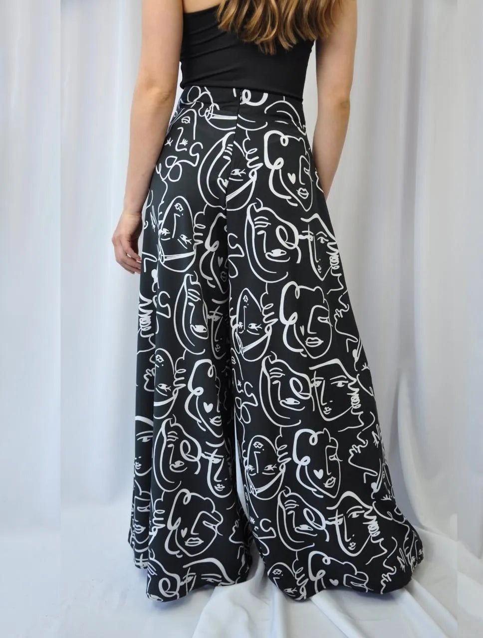 99. Pantalón Palazzo Negro / Muestra Molgoa Nuevo-12 Exclusivo Estilo