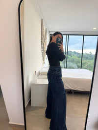 Pantalón Jean Palazzo Para Mujer - The Italico