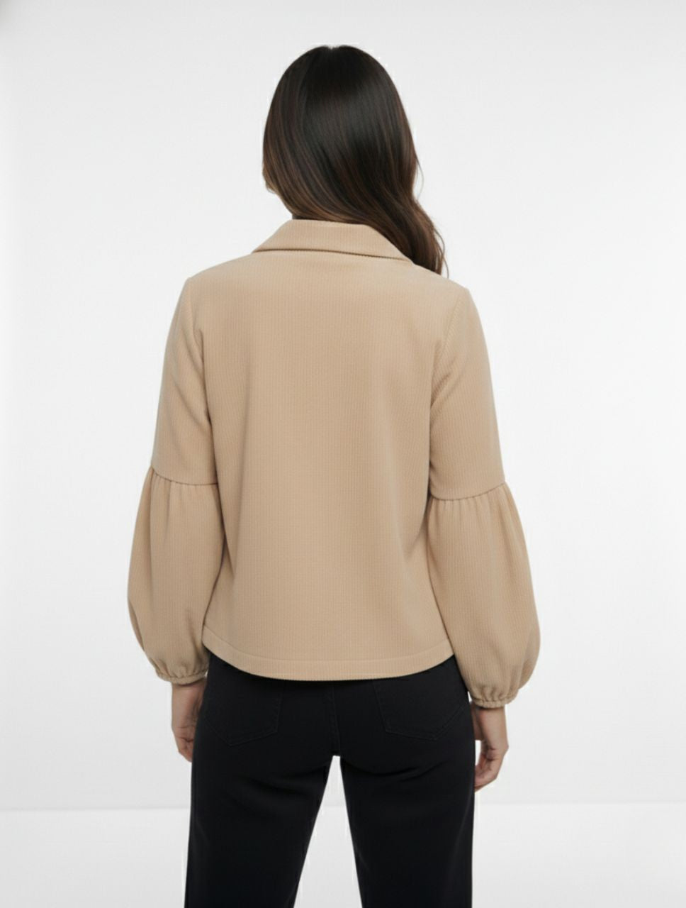 Chaqueta Manga Globo Tela Acanalada - The Puff