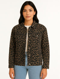 Chaqueta Para Mujer Oversized Estampado Animal Print  - The Amber