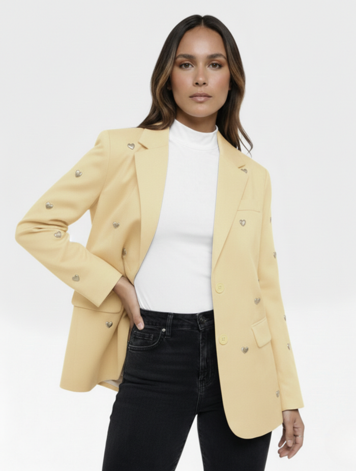 Blazer Para Mujer Corazones The Master Hecho a Mano Acabado