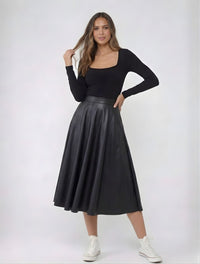 Falda para Mujer Negro Fluida - The Parachute