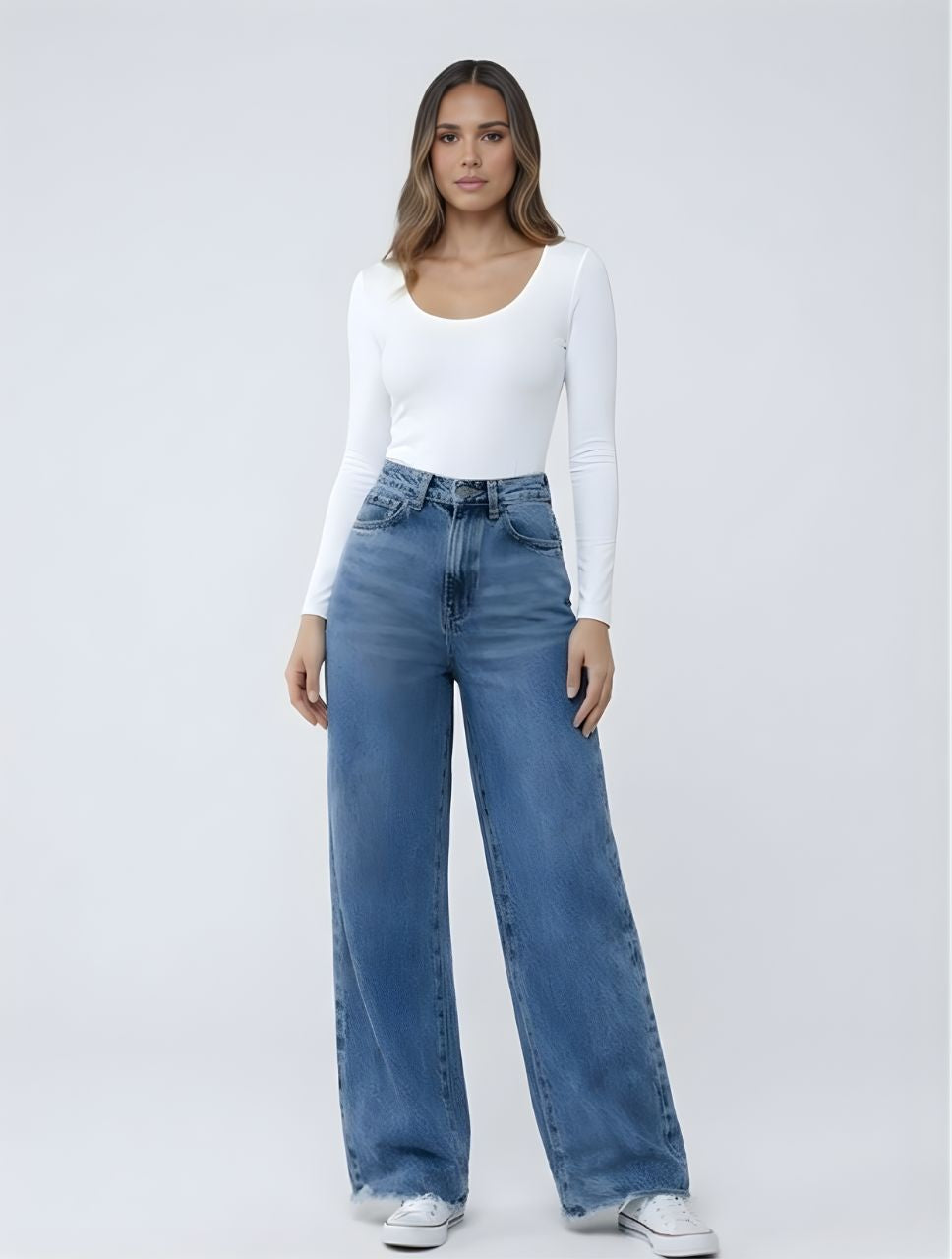 Pantalón Jean Tiro Alto Para Mujer -The Cusco