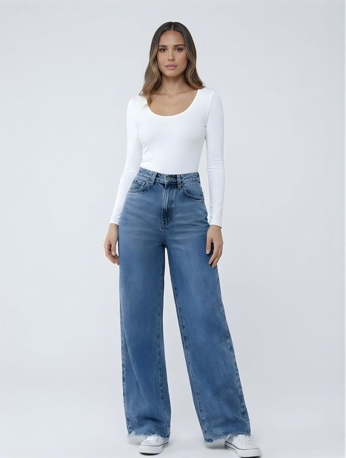 Pantalón Jean Tiro Alto Para Mujer -The Cusco