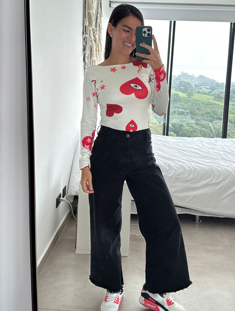 Body para Mujer Estampado de Corazones y Estrellas - The Dolce Vita