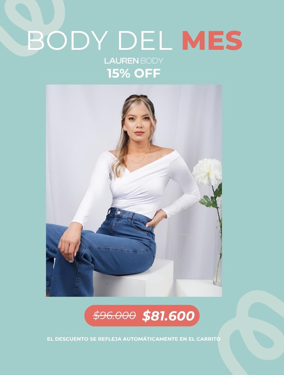Body para Mujer Cuello Bandeja Manga Larga - Lauren