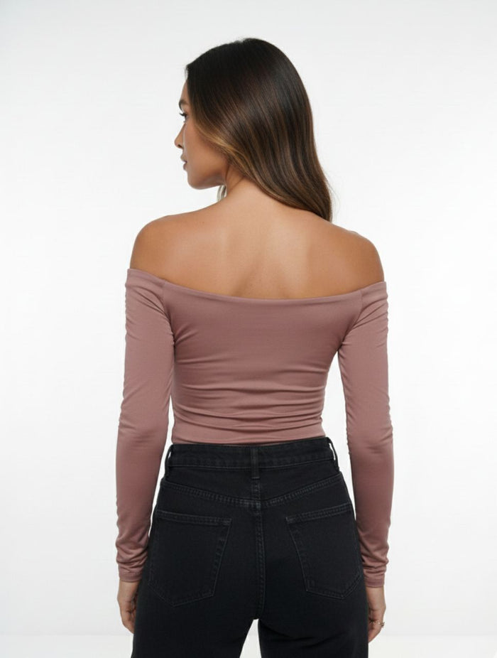 Body para Mujer Cuello Bandeja Manga Larga Lauren Elegante Look