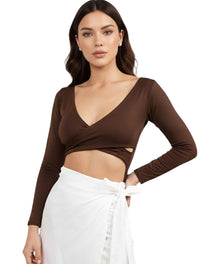 Body para Mujer Escote Cruzado Manga Larga - Adele