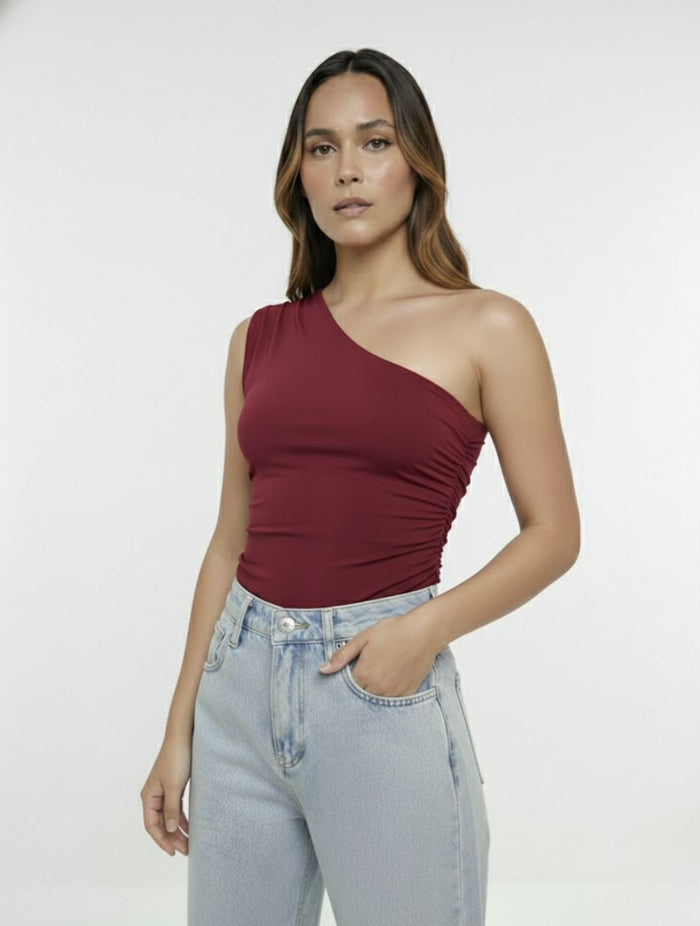 Body para Mujer Escote Asimétrico Arrecife Elegante Detalle