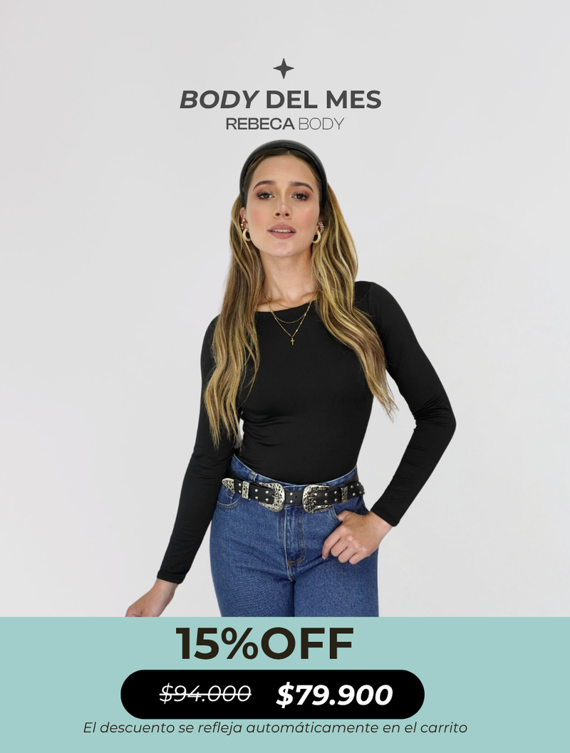 Body para Mujer Cuello Redondo Manga Larga - Rebeca