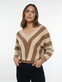 Suéter para Mujer Rayas Cuello V - The Infinite