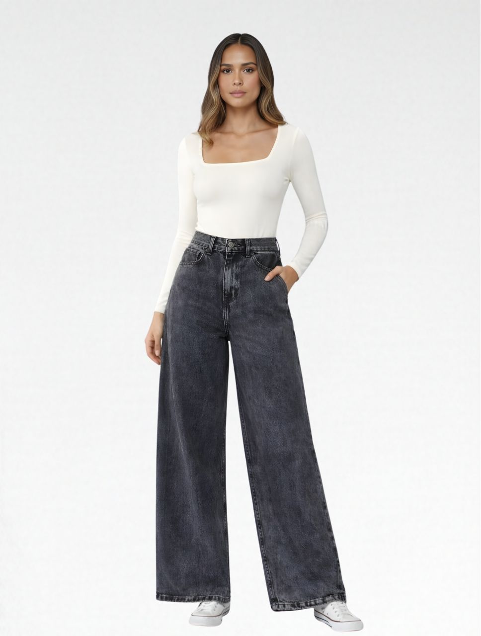 Pantalón Jean Tiro Alto Para Mujer - The Oaxaca