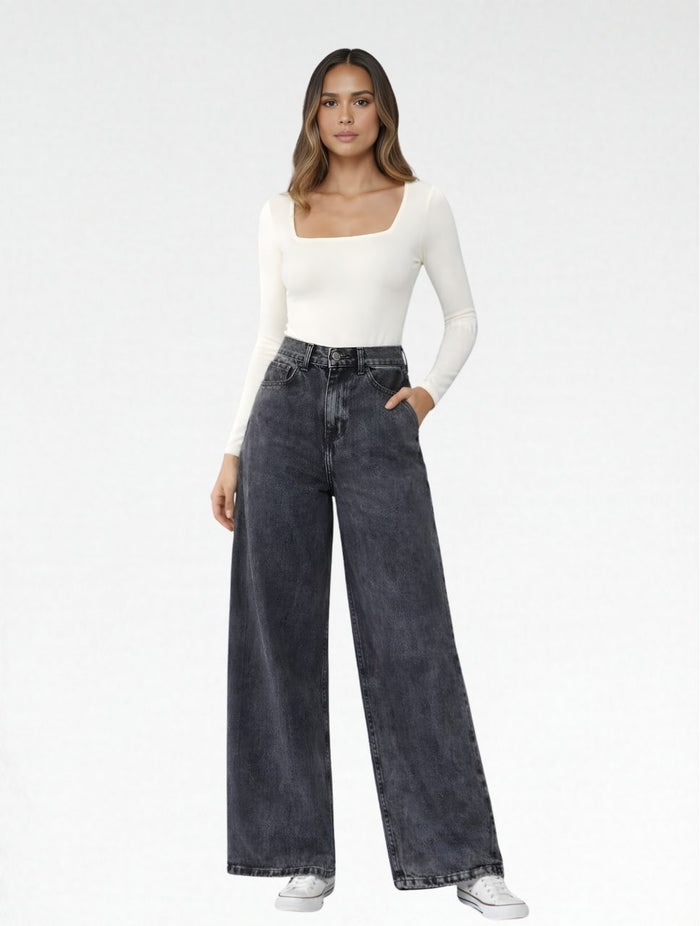 Pantalón Jean Tiro Alto Para Mujer - The Oaxaca