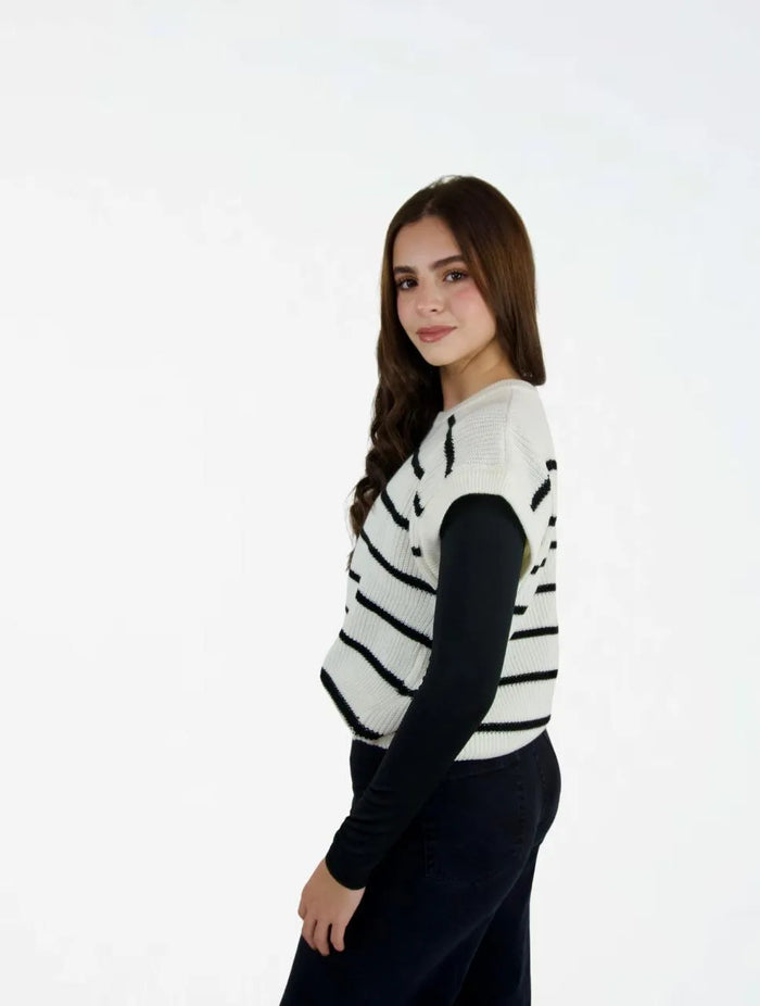 Chaleco Tejido Cuello V Trenzado Para Mujer The Nova Exclusivo Estilo