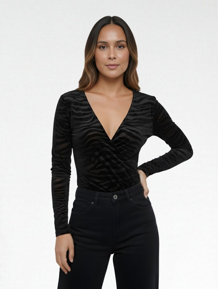 Body Para Mujer Mesh Cuello V - The Skin