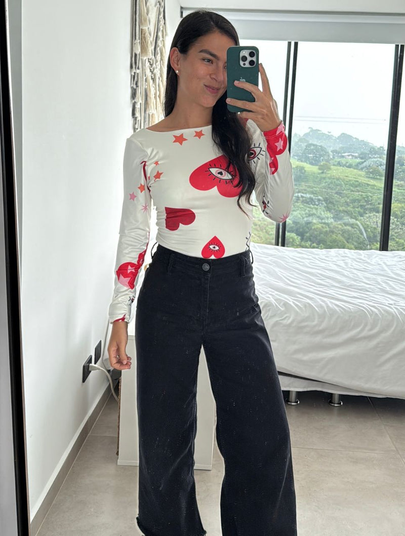 Body para Mujer Estampado de Corazones y Estrellas - The Dolce Vita