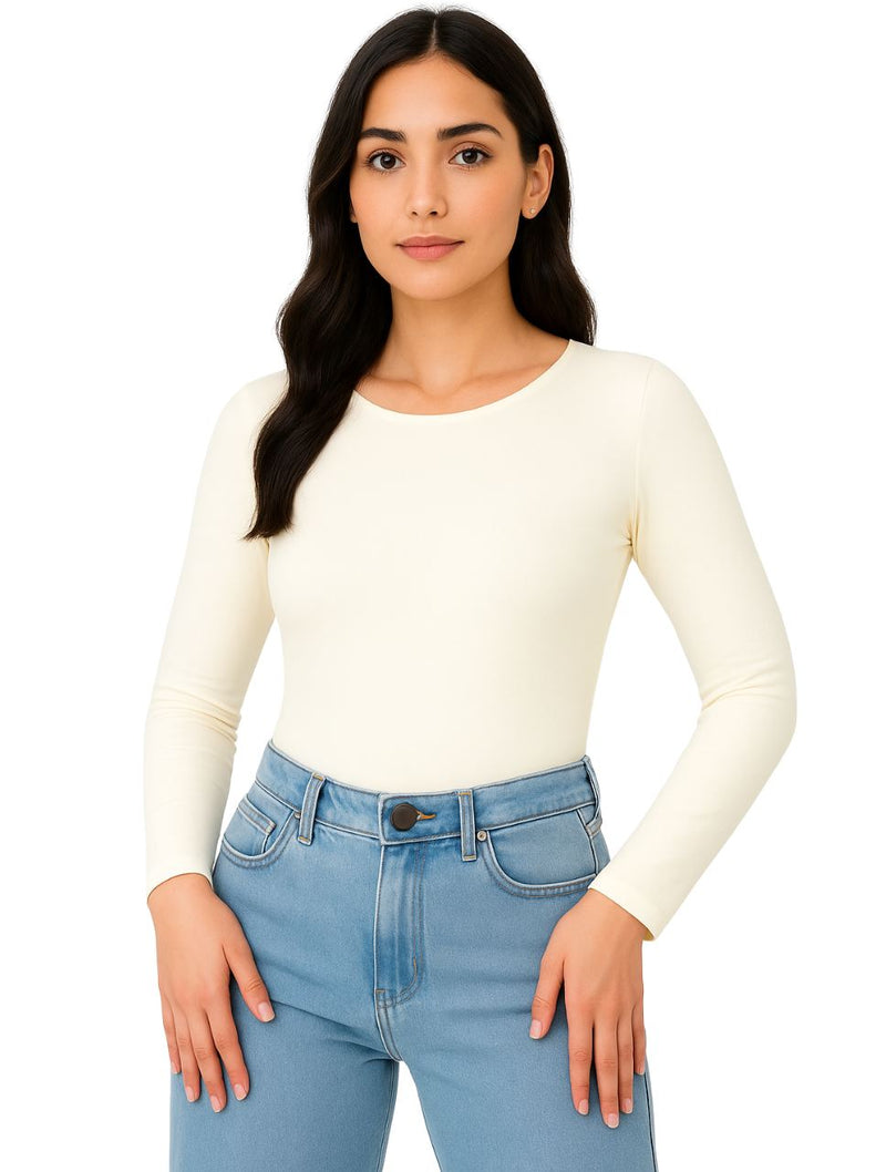 Body para Mujer Cuello Redondo Manga Larga - Rebeca