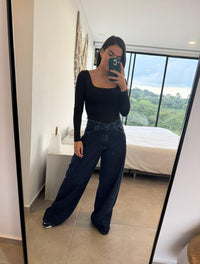 Pantalón Jean Palazzo Para Mujer - The Italico