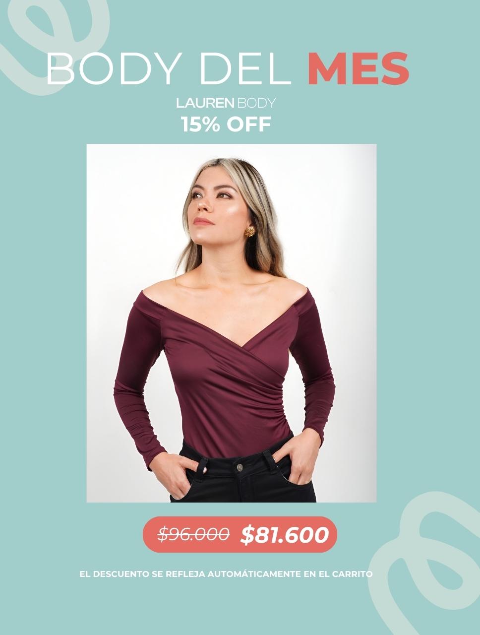 Body para Mujer Cuello Bandeja Manga Larga - Lauren