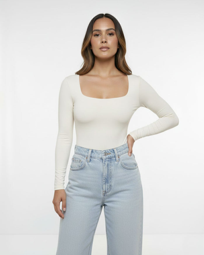 Body para Mujer Escote Cuadrado Manga Larga Moscú Premium Look