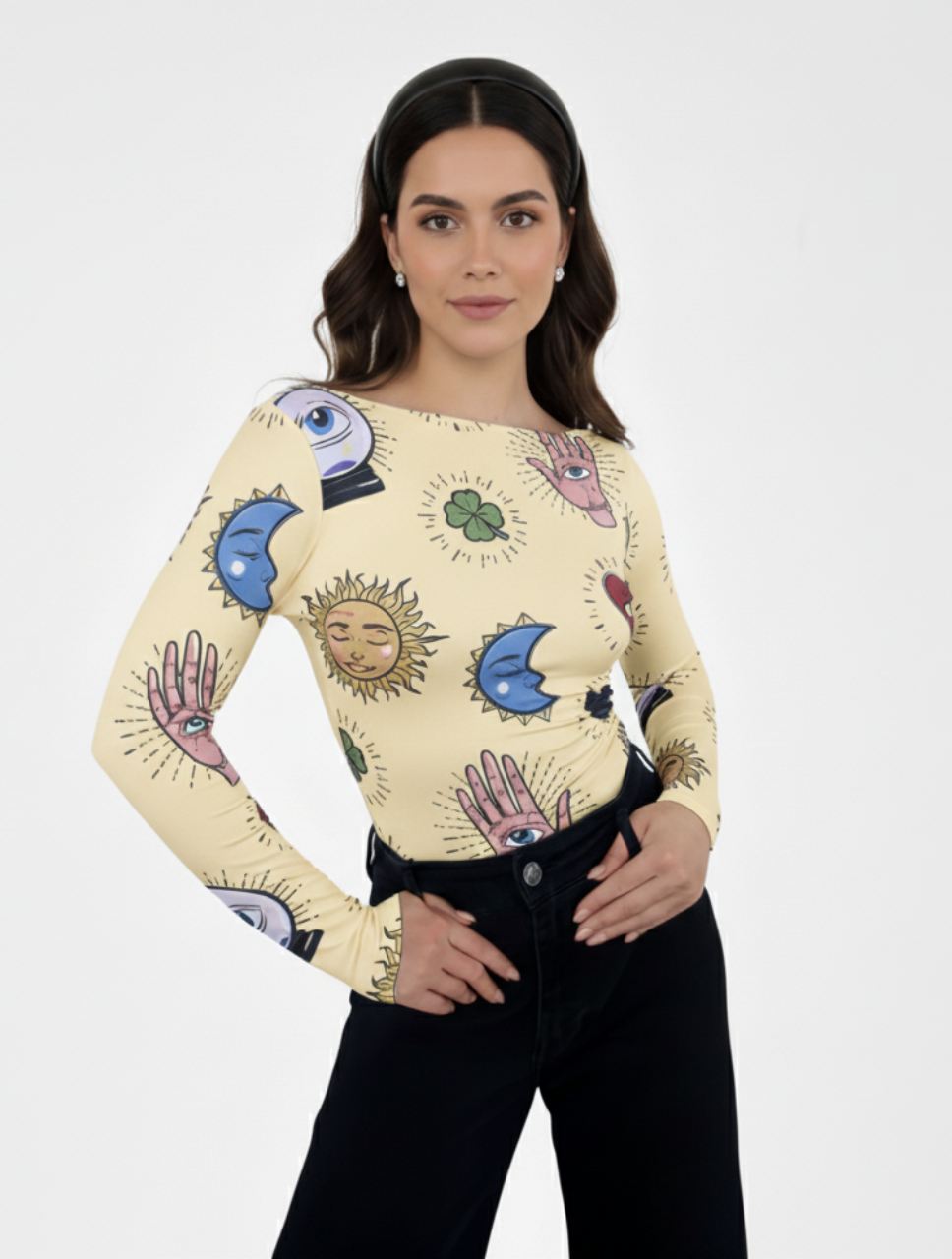 Body para Mujer Estampado con Lunas y Estrellas - The Cosmic