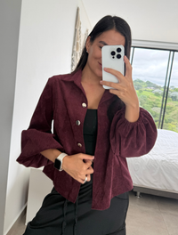 Chaqueta Manga Globo Tela Acanalada - The Puff