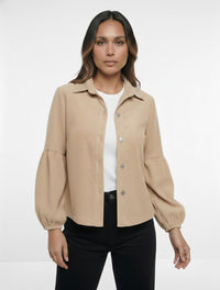 Chaqueta Manga Globo Tela Acanalada - The Puff