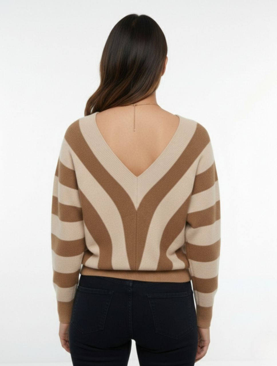 Suéter para Mujer Rayas Cuello V - The Infinite