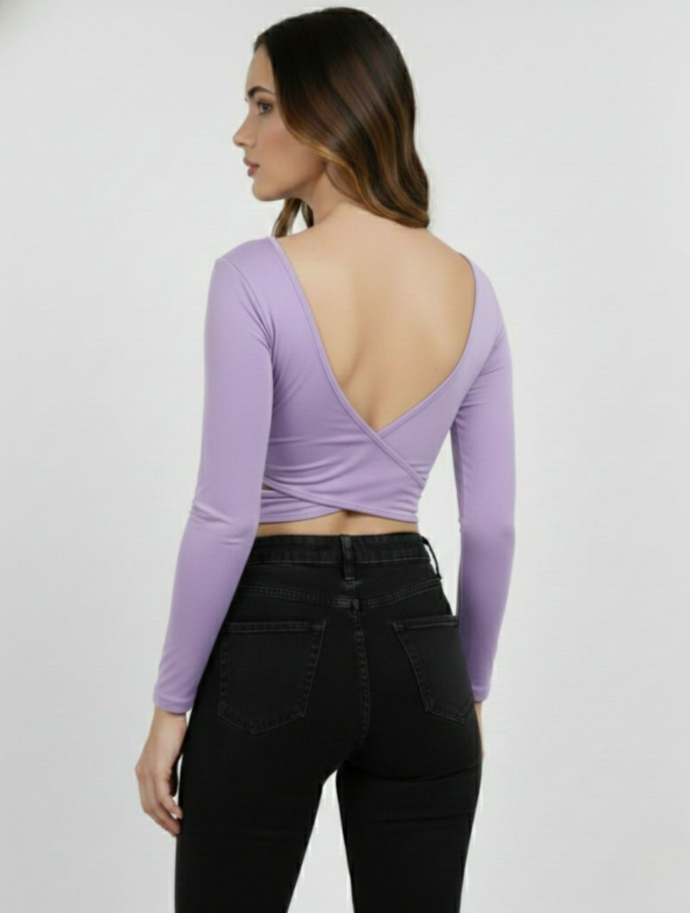 Body para Mujer Escote Cruzado Manga Larga - Adele