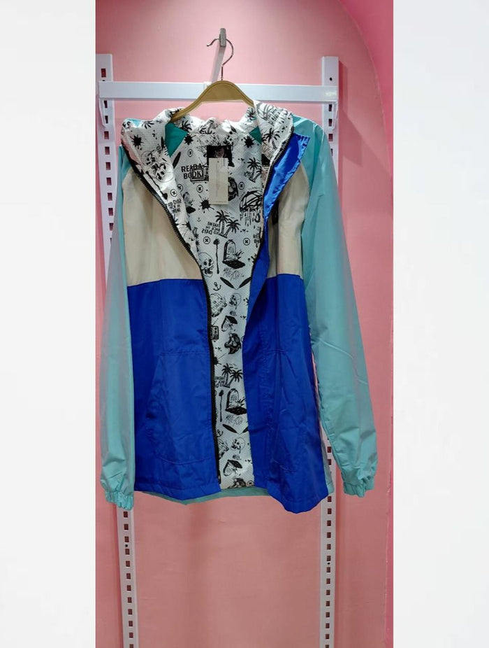39. Chaqueta Azul Floww En Perfecto Estado Artesanal Diseño