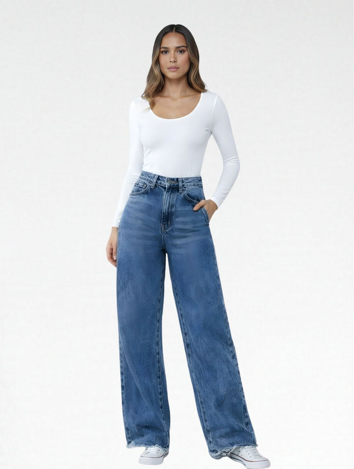 Pantalón Jean Tiro Alto Para Mujer -The Cusco