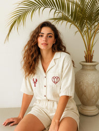 Set Para Mujer Shorty Blusa Mangas- The Glow