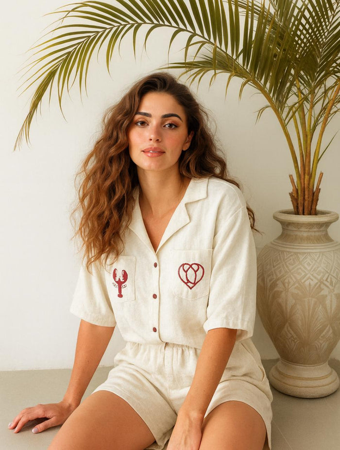 Set Para Mujer Shorty Blusa Mangas- The Glow