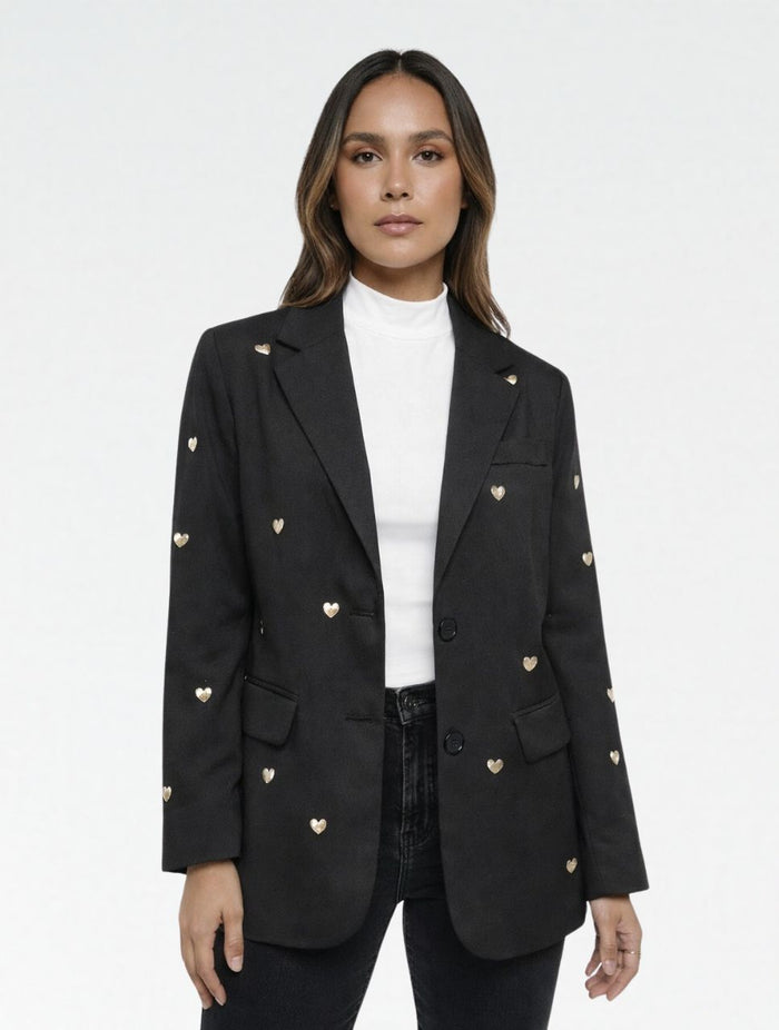 Blazer Para Mujer Corazones The Master Artesanal Diseño