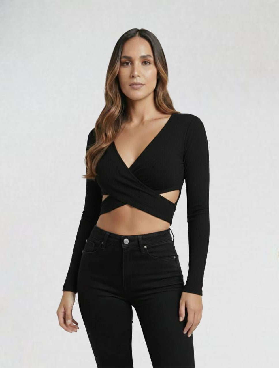 Body para Mujer Escote Cruzado Manga Larga - Adele