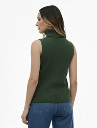 Chaleco Tejido Cuello Alto Trenzado Para Mujer - Berlín