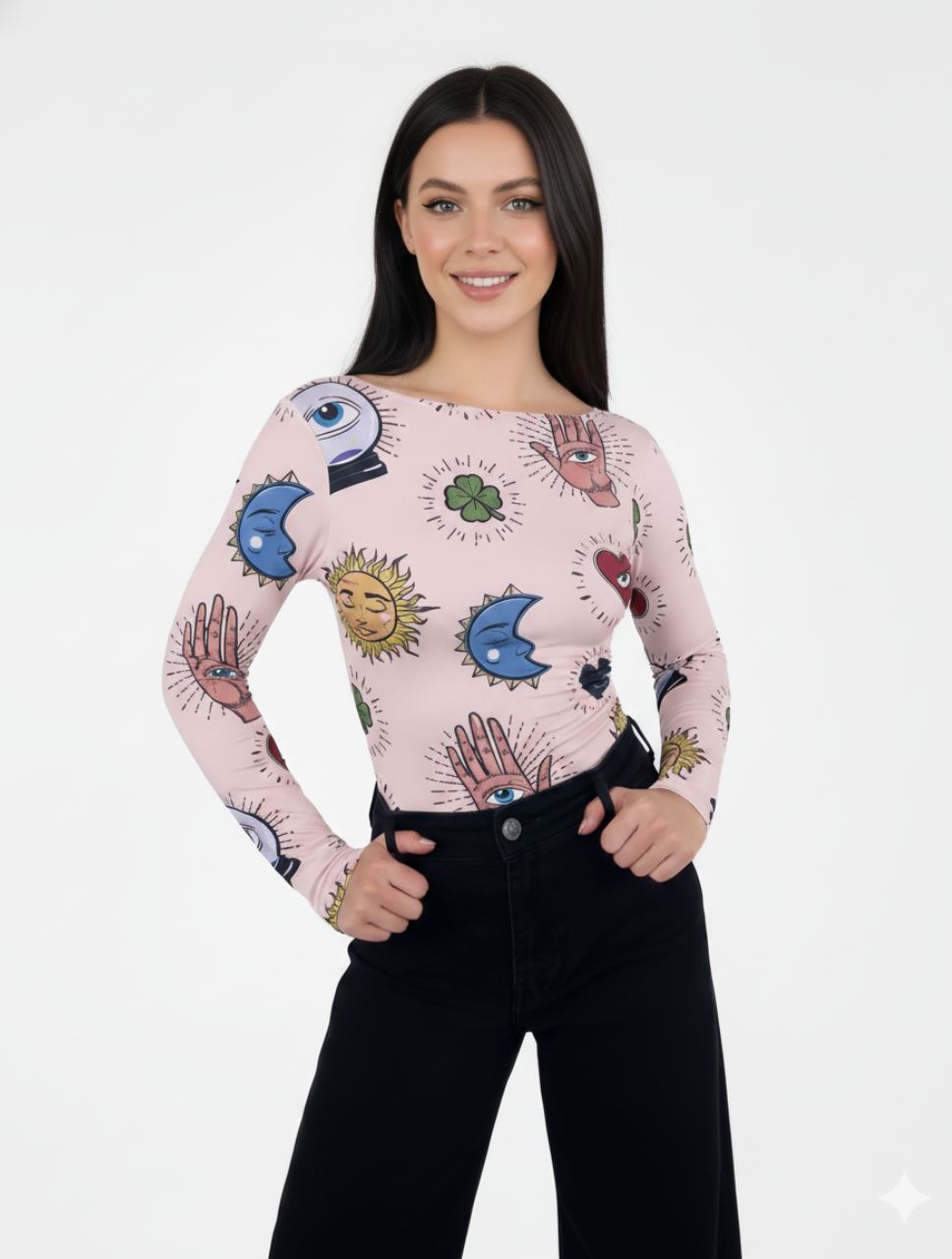 Body para Mujer Estampado con Lunas y Estrellas - The Cosmic