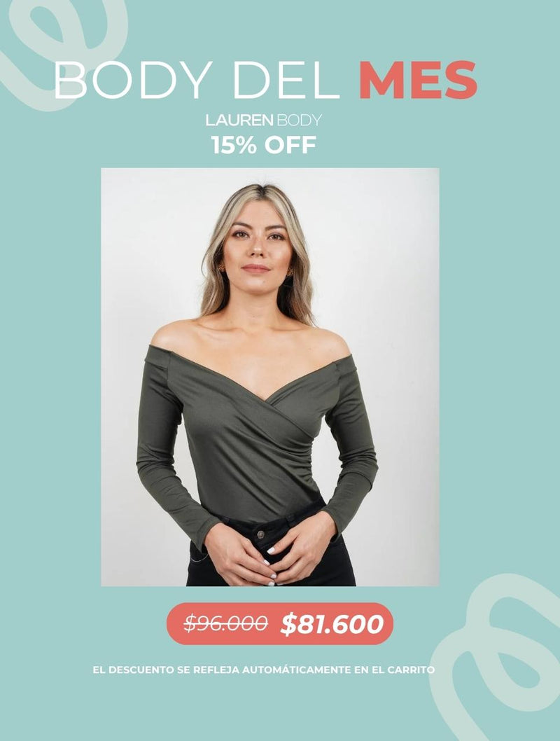 Body para Mujer Cuello Bandeja Manga Larga - Lauren
