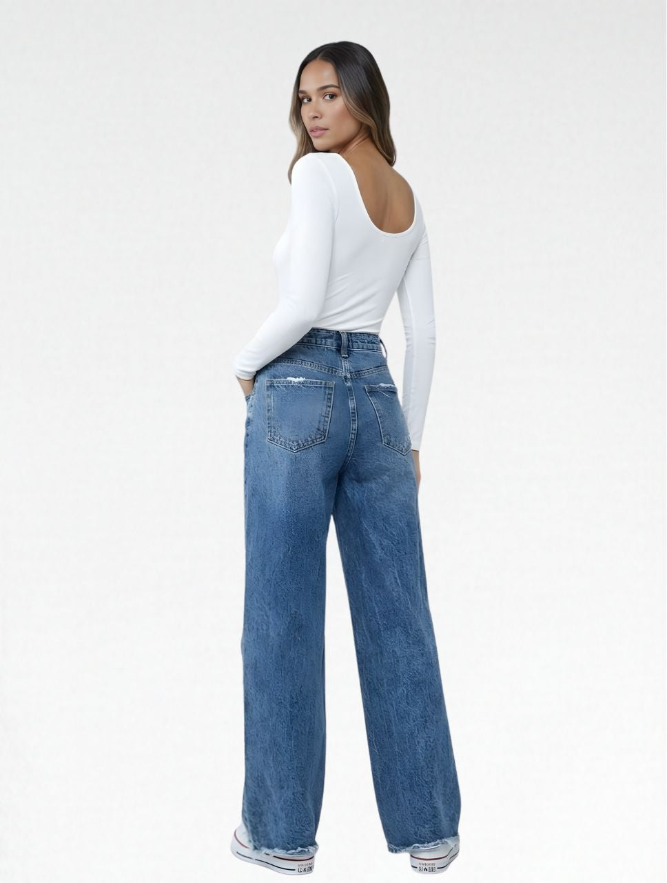 Pantalón Jean Tiro Alto Para Mujer -The Cusco