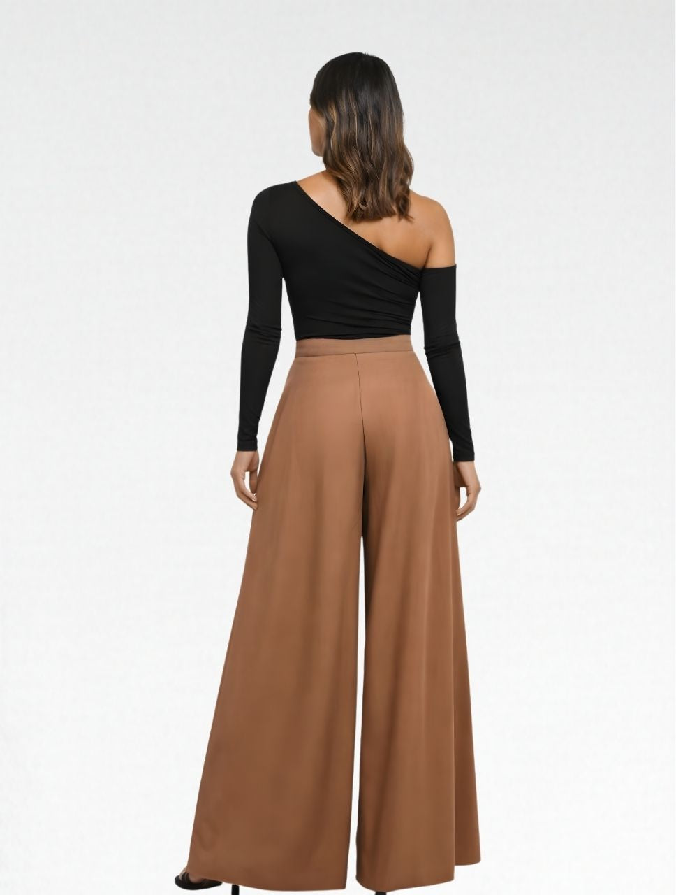 Pantalón para Mujer Tipo Palazzo Tiro Alto Con Cremallera Lateral - Malibu