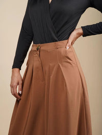 Pantalón Tipo Palazzo Tiro Alto - Santana