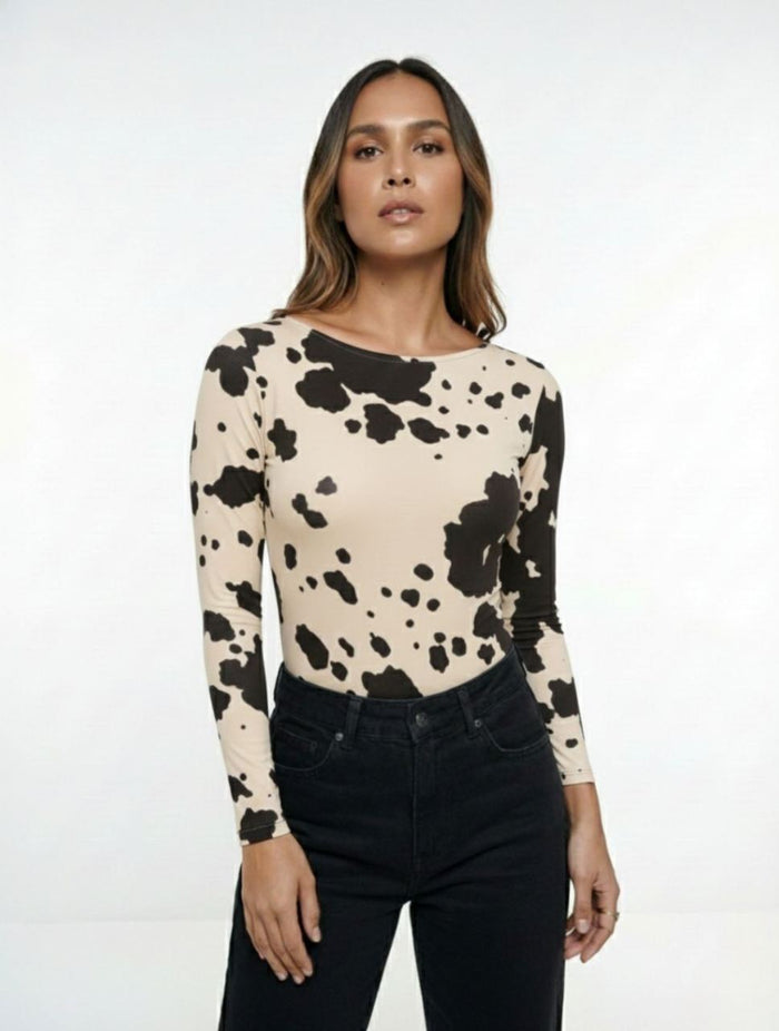 Body Para Mujer Estampado De Vaca The Cow Original Detalle