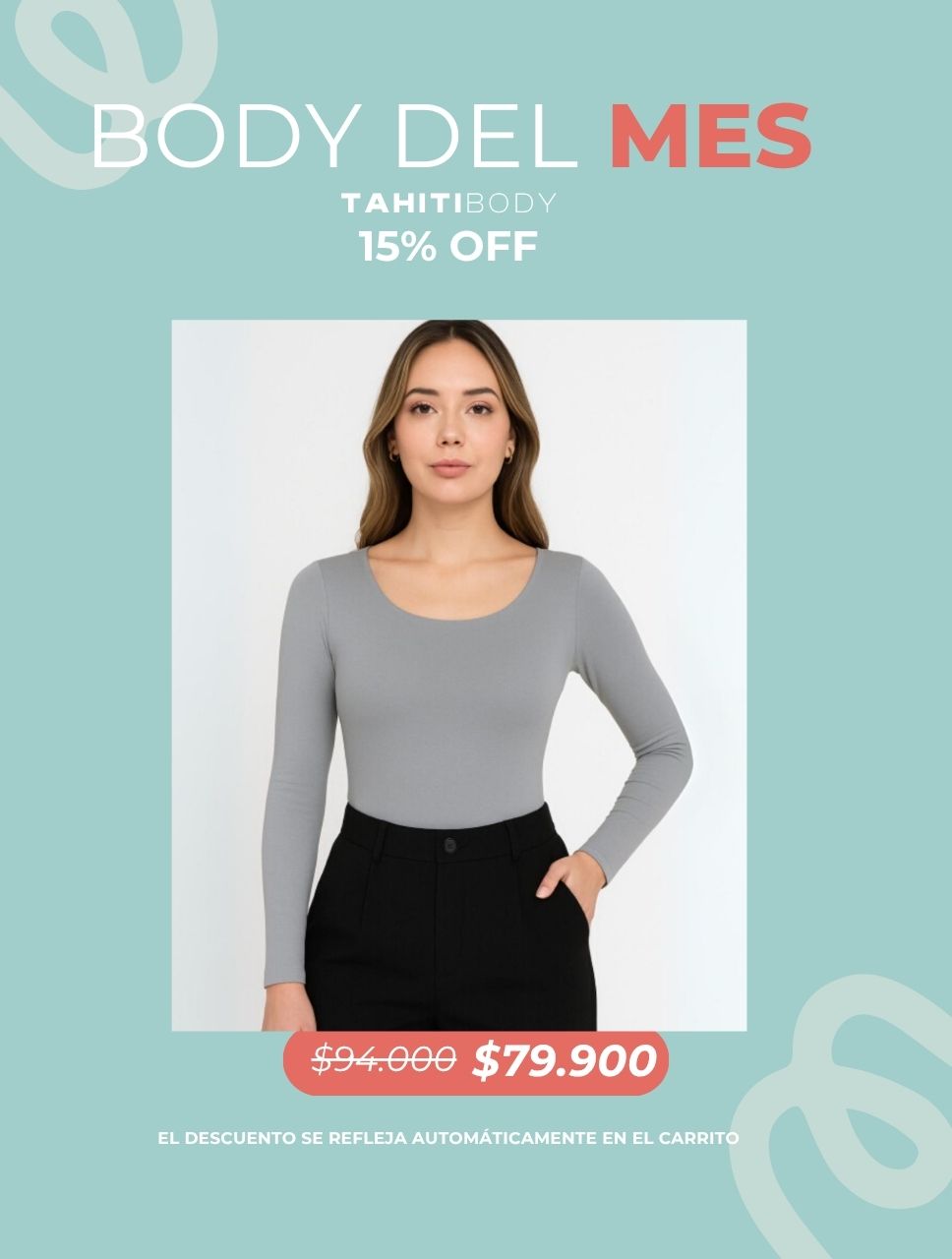 Body para Mujer Escote Redondo Manga Larga - Tahiti